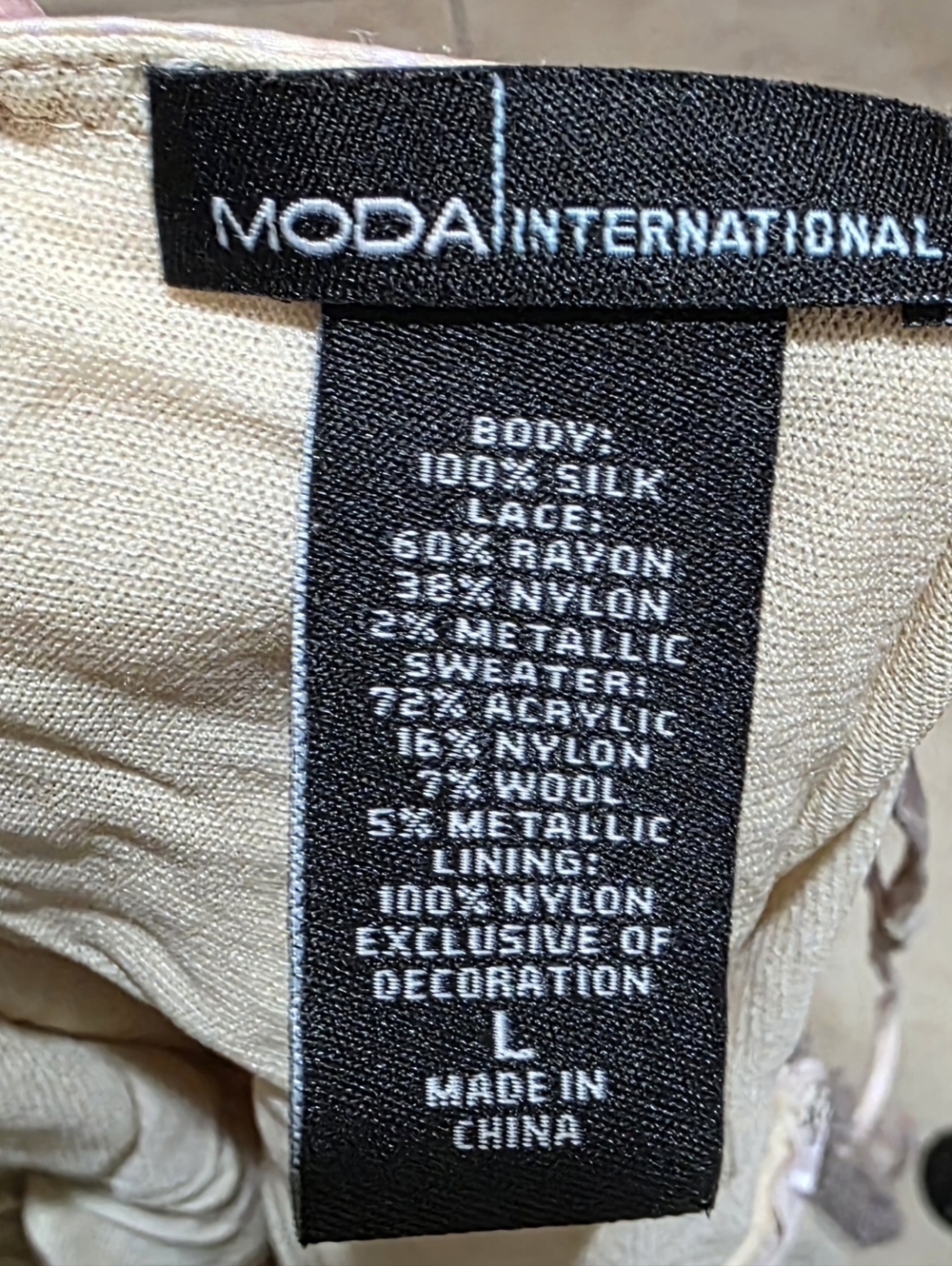 Moda International Silk L Spaghetti Strap Top Tank Multi Fabric - Picture 6 of 7